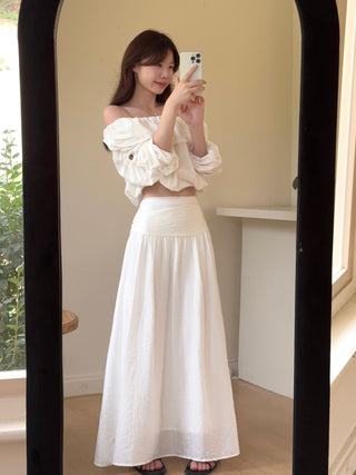 Off-Shoulder Shirt with Skirt