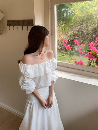 Off-Shoulder Shirt with Skirt