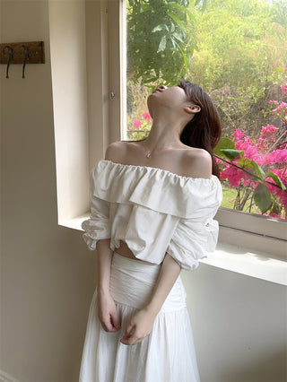 Off-Shoulder Shirt with Skirt