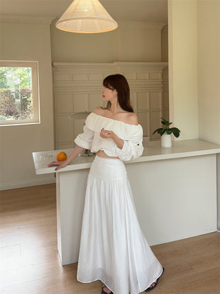 Off-Shoulder Shirt with Skirt