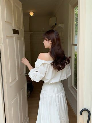 Off-Shoulder Shirt with Skirt