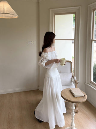 Off-Shoulder Shirt with Skirt