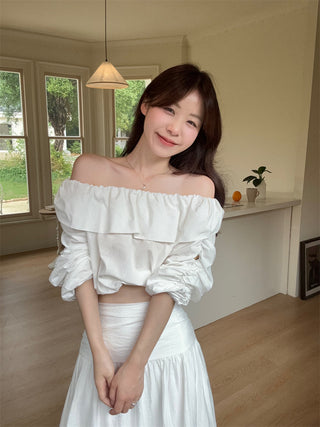 Off-Shoulder Shirt with Skirt