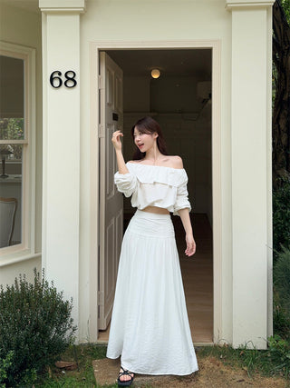 Off-Shoulder Shirt with Skirt