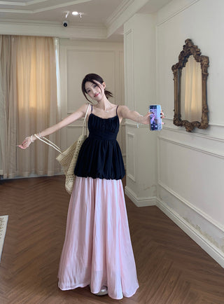 Lace Spaghetti Strap Vest with Skirt