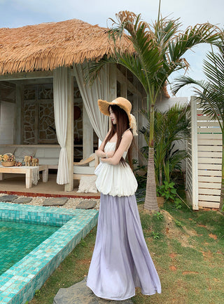 Lace Spaghetti Strap Vest with Skirt