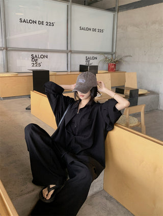 Loose Shirt with Draped Pants