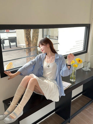 Striped Polo with White Vest