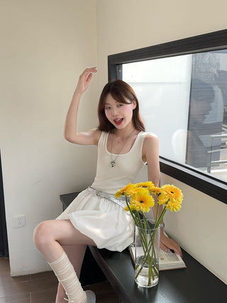 Striped Polo with White Vest