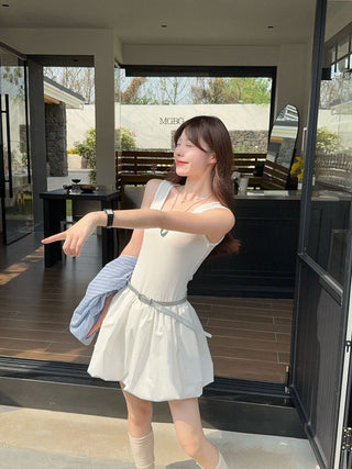 Striped Polo with White Vest