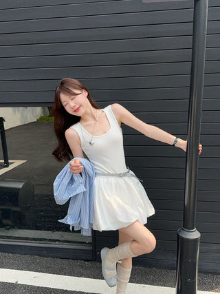 Striped Polo with White Vest