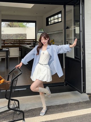 Striped Polo with White Vest