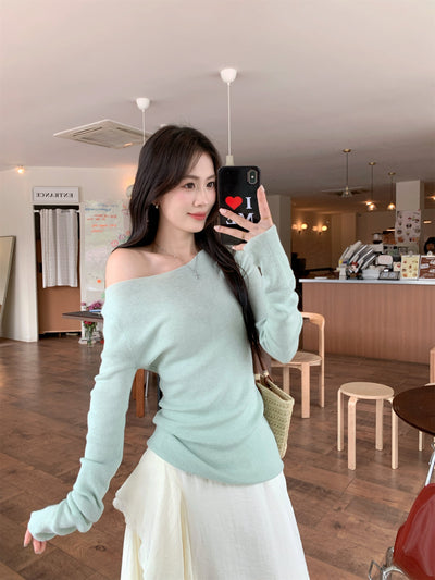Green Off-Shoulder with Skirt