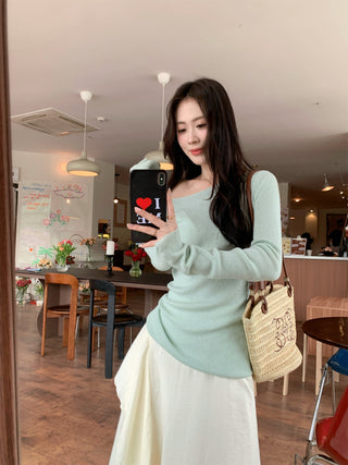 Green Off-Shoulder with Skirt