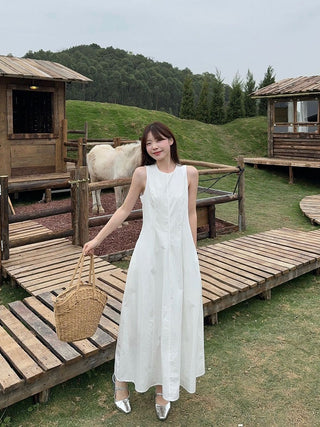 Sleeveless Vest with White Dress
