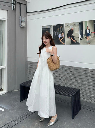 Sleeveless Vest with White Dress