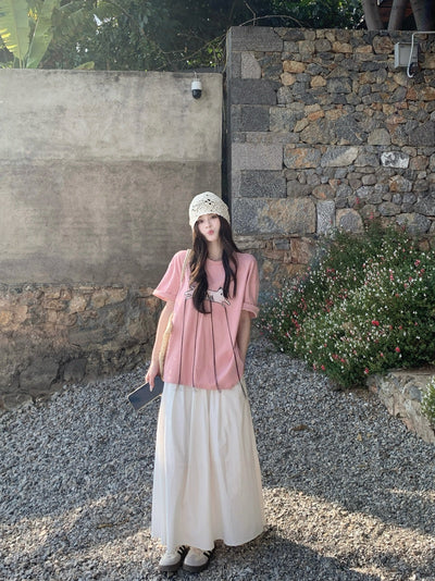 Lace Patch Top with Skirt