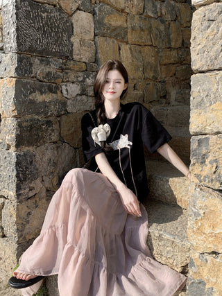 Lace Patch Top with Skirt