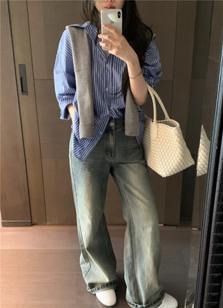 Striped Blue Shirt