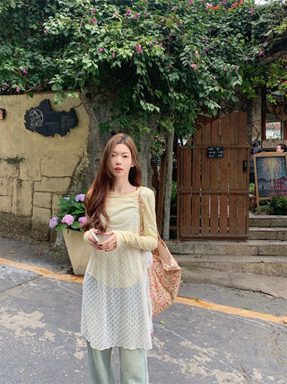 Long Sleeve with Lace Blouse