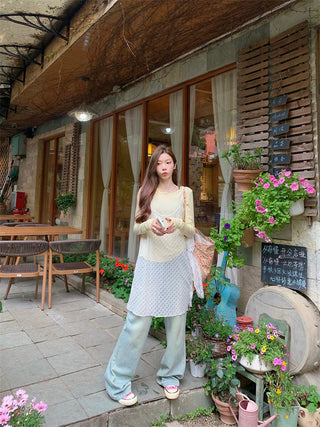 Long Sleeve with Lace Blouse
