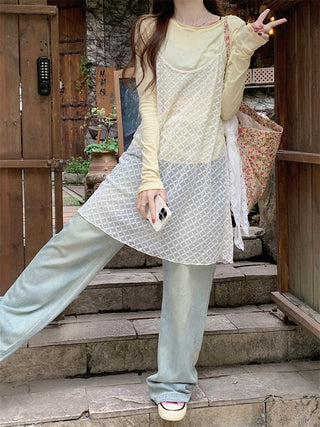 Long Sleeve with Lace Blouse