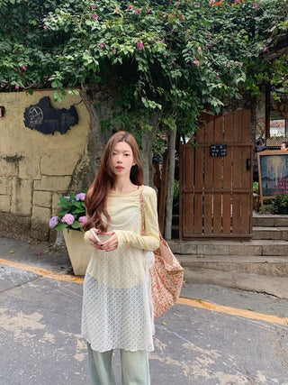 Long Sleeve with Lace Blouse