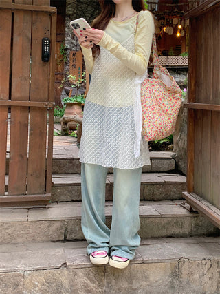 Long Sleeve with Lace Blouse