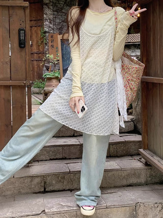 Long Sleeve with Lace Blouse