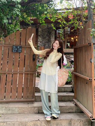 Long Sleeve with Lace Blouse