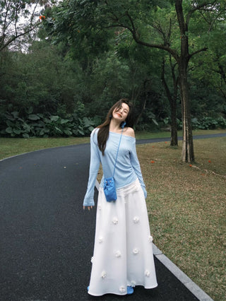 Off-Shoulder with Flower Skirt