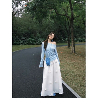 Off-Shoulder with Flower Skirt