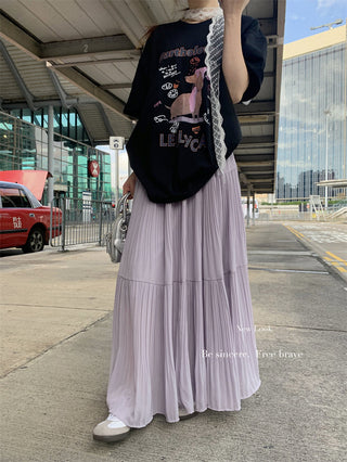 Dog Print Top with Pleated Skirt