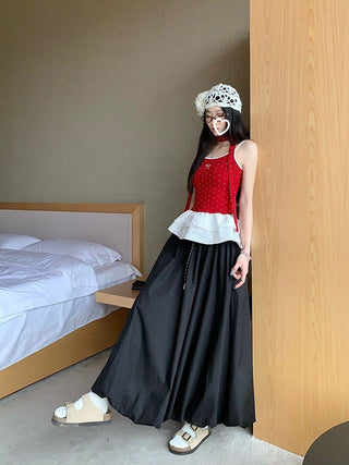 Drawstring White Skirt