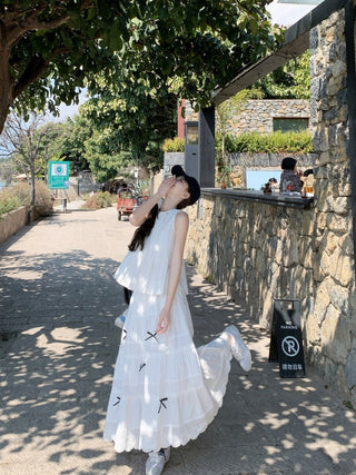 Bow Vest with Lace Skirt