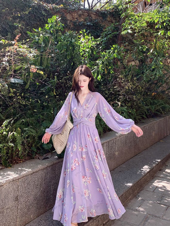 Floral V-Neck Dress