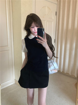 White Shirt with Black Skirt