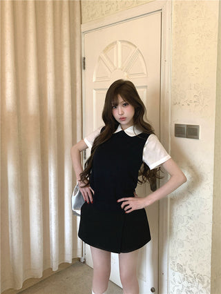 White Shirt with Black Skirt