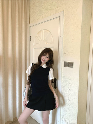 White Shirt with Black Skirt