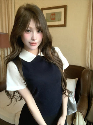 White Shirt with Black Skirt