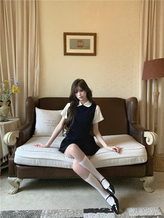 White Shirt with Black Skirt