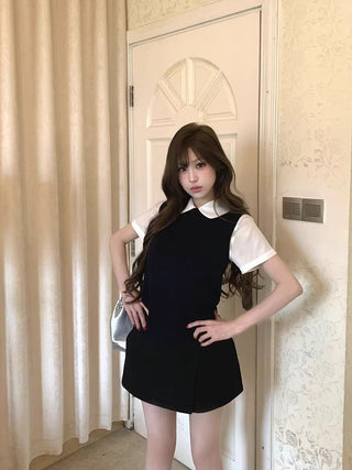 White Shirt with Black Skirt