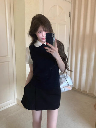 White Shirt with Black Skirt