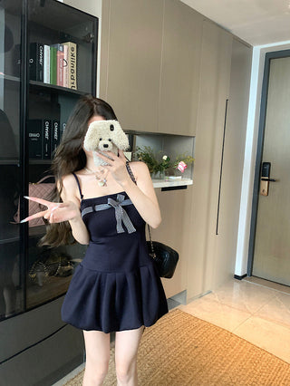 Lace-Up Bow Suspender Skirt