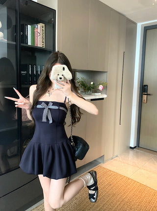 Lace-Up Bow Suspender Skirt