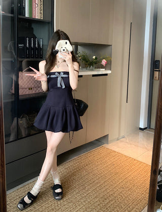 Lace-Up Bow Suspender Skirt