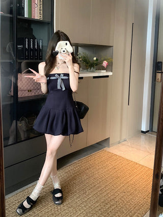 Lace-Up Bow Suspender Skirt