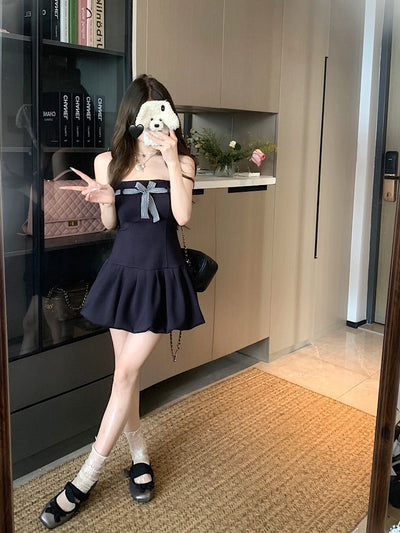 Lace-Up Bow Suspender Skirt