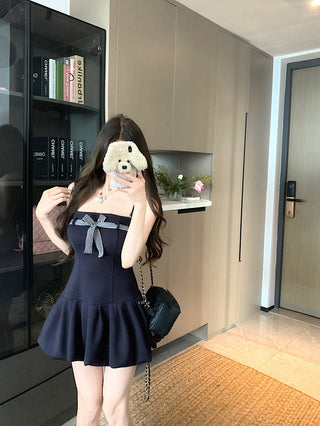 Lace-Up Bow Suspender Skirt