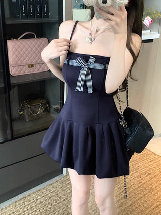 Lace-Up Bow Suspender Skirt